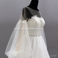 Hot Selling Sheer White Long Sleeve Lace Bridal wedding dress ball gown